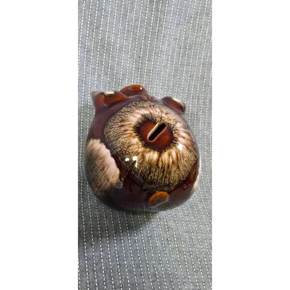 Vintage 1957 Corky Pig Brown Ceramic Piggy Bank Hull Pottery USA - Picture 3 of 11